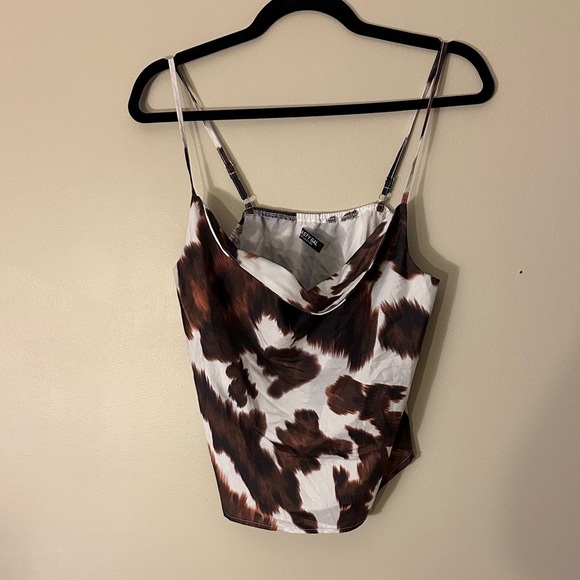 Nasty Gal Tops - Nasty Gal Brown and White Patterned Camisole